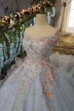 2024 Floral Wedding Dresses Lace Up Off The Shoulder With Appliques And PN3CHDT3