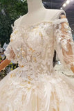 2024 Luxury Wedding Dresses Off-The-Shoulder Top Quality Lace Long Train Half Sleeves Lace PSQZ53XL