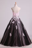 2024 Quinceanera Dresses Sweetheart Tulle With Beading And Applique Floor Length