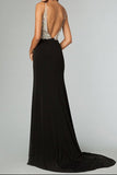 Full Beaded Tulle Bodice Backless Sexy Prom Dress Court Train PPRDS3M5