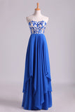 2024 Floor Length Chiffon Prom Dresses Seetheart Princess With P4N4Y8Z5