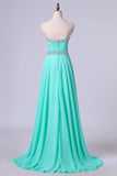 2024 Prom Dresses A Line Floor Length Sweetheart Chiffon With P11CJGRK