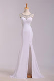 2024 New Arrival Prom Dresses Scoop Neckline Sheath/Column Floor Length Fast P8ZRMDMZ