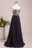 2024 Beaded Bodice Prom Dresses A Line Chiffon Floor PD4A83LT