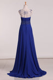 2024 Prom Dresses Scoop Chiffon With Beading And PKSN681N