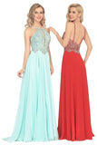 2024 A Line Chiffon Spaghetti Straps Prom Dresses With Beading Floor PAL1N2JN