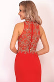 2024 Prom Dresses High Neck Beadd Bodice PAHENA3G