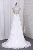 2024 Scoop Prom Dresses A Line Chiffon With P6XN764Q