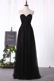 2024 New Arrival Prom Dresses A Line Sweetheart Chiffon With Applique And Beads