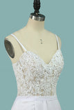 2024 Spaghetti Straps Wedding Dresses A Line PPTDMDCK