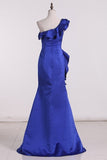 2024 One Shoulder Evening Dresses Mermaid Satin P81TCGFX