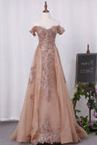 2024 Off The Shoulder Sheath Prom Dresses Organza P23GKZBQ