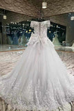 2024 Off The Shoulder A-Line Wedding Dresses Floor Length Lace Up PK4RJJ9S