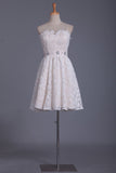 2024 A Line Sweetheart With Beading Homecoming Dresses Lace Short/Mini