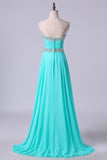 2024 Prom Dresses A Line Floor Length Sweetheart Chiffon With PY9YTYNF