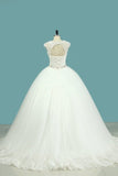 2024 Straps Wedding Dresses Tulle With Applique And P8GAQ5LR