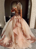 Rosewood Sequins Ball Gown Sweetheart Strapless Quinceanera Dresses with STK20433