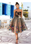 SweetHeart Neckline A Line Homecoming Dresses Colorful Butterflies Appliques Short Prom Dresses