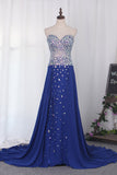 2024 Prom Dresses A Line Sweetheart Chiffon With Beading