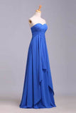 2024 Simple Prom Dresses Sweetheart Ruffled Bodice A Line Floor Length Chiffon