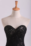 2024 Evening Gown Sweetheart Mermaid Floor Length Corset Black Lace Tulle P5QNHMGS