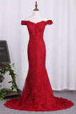 2024 Off The Shoulder Lace Mermaid Prom Dresses With Beads PY9BFEMF