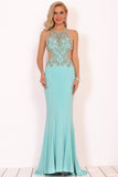 2024 Prom Dresses Scoop Beaded Bodice Mermaid Spandex PX69NZA7