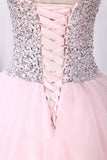 2024 Ball Gown Sweetheart Quinceanera Dresses Tulle With Beading PAQ4LRGK