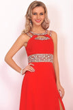 2024 New Arrival Scoop Prom Dresses A Line Chiffon With P1N2XBGS