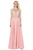 2024 Chiffon Scoop Prom Dresses A Line With Beads&Rhinestones Chiffon PLT761YX