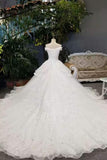 2024 Hot Selling Wedding Dresses Tulle Lace Up With Appliques And Rhinestones PQYESBX2