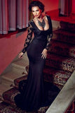 Trendy Series Long Lace Black Cocktail Evening Party Dress