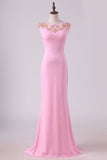 2024 Prom Dresses Sheath Scoop Spandex With Beading PTL8D3QP