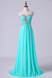 2024 Prom Dresses A Line Floor Length Sweetheart Chiffon With PY9YTYNF