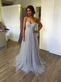 Elegant Spaghetti Straps Long Prom Dress Beautiful Prom Dresses Backless Evening Dresses