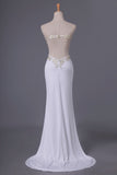 2024 See-Through Prom Dresses Sweetheart Sheath Spandex With Slit PEB7AC9T