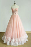 2024 New Arrival Prom Dresses Lace Up Back A-Line Sweetheart With Belt And PD7CMHXS