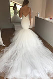 2024 Spaghetti Straps Wedding Dresses Mermaid Tulle With PE42L2NT