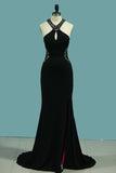 2024 Mermaid V Neck Prom Dresses Spandex With Beads PPZMMDHQ