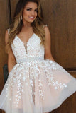 2024 New Homecoming Dresses V-Neck A-Line Short/Mini Tulle P75X7ZJQ