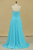 2024 Prom Dresses A Line Sweetheart Chiffon With Beads And PALZ6TA1