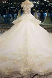 2024 Luxurious Wedding Dresses Off The Shoulder A-Line Royal Train PJFK7EC9