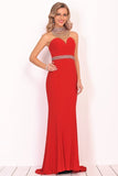 2024 Prom Dresses Mermaid High Neck Spandex With Beading PYD42DRK