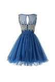 2024 Tulle Scoop Beaded Bodice Homecoming Dresses P6G4TGZS