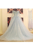 2024 Off The Shoulder Prom Dresses Tulle With Handmade Flowers PYJ1JY17