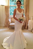 Deep V Neck Backless Vintage Mermaid Sleeveless Wedding Dresses Bridal Dresses