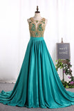 2024 Prom Dresses Stretch Satin A Line P51FJYQ7