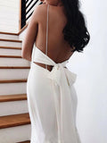 Princess Spaghetti Straps Backless V Neck Mermaid Wedding Dresses Bridal Dresses STK15306