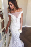 Mermaid Off-the-Shoulder Sweep Train Lace Wedding Dress Wedding Dresses