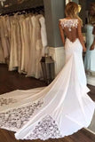 Elegant Sleeveless Mermaid Sheath Backless Sweetheart Applique Lace Wedding Dresses uk PW235